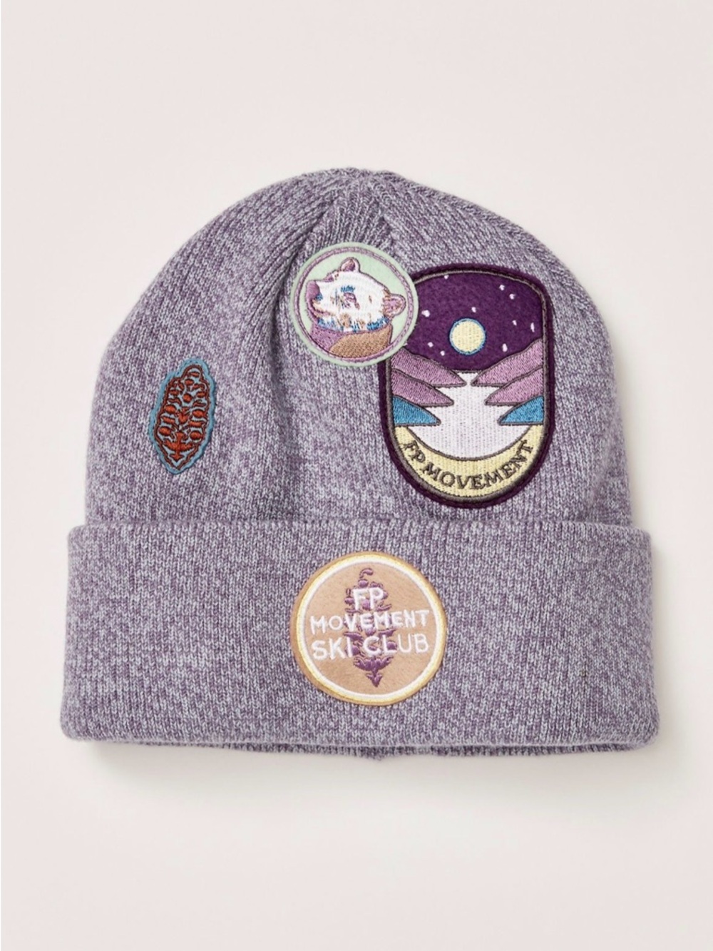 Free people park patch beanie NWOT OS